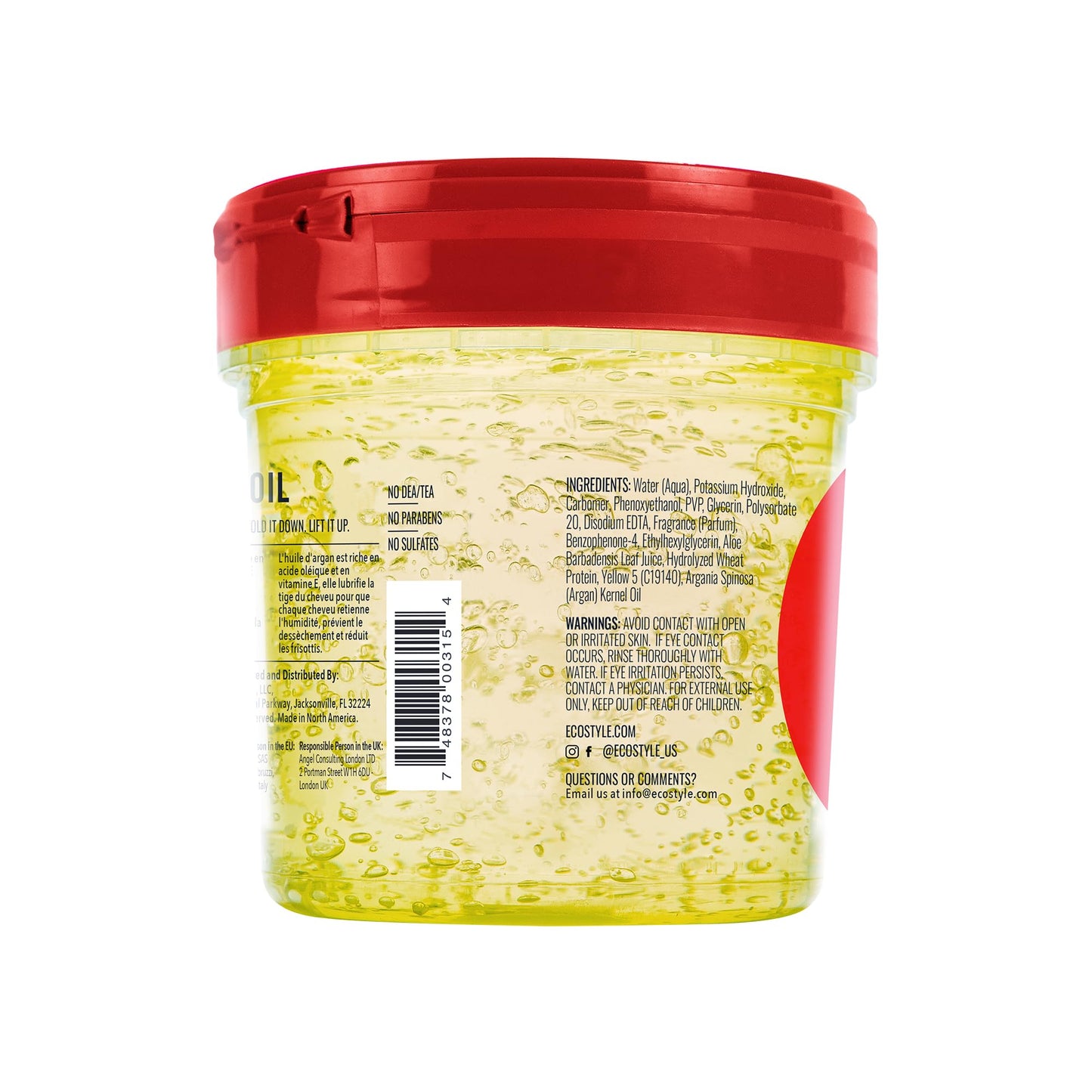 Eco Style Moroccan Argan Oil Styling Gel 8oz – Nourishes & Repairs Hair, Adds Shine, Tames Frizz, Promotes Healthy Hair & Provides Maximum Hold