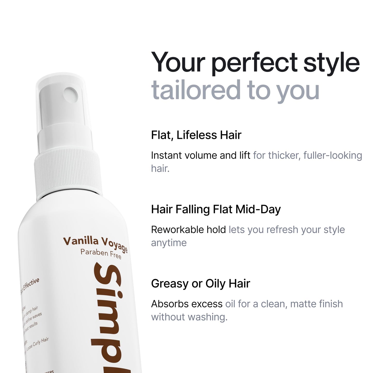 Himalayan Sea Salt Spray for Straight & Wavy Hair | Natural 5-Ingredient Texturizing & Volumizing Mist | Vanilla Scent | Beach Waves for Men & Women, 237ml