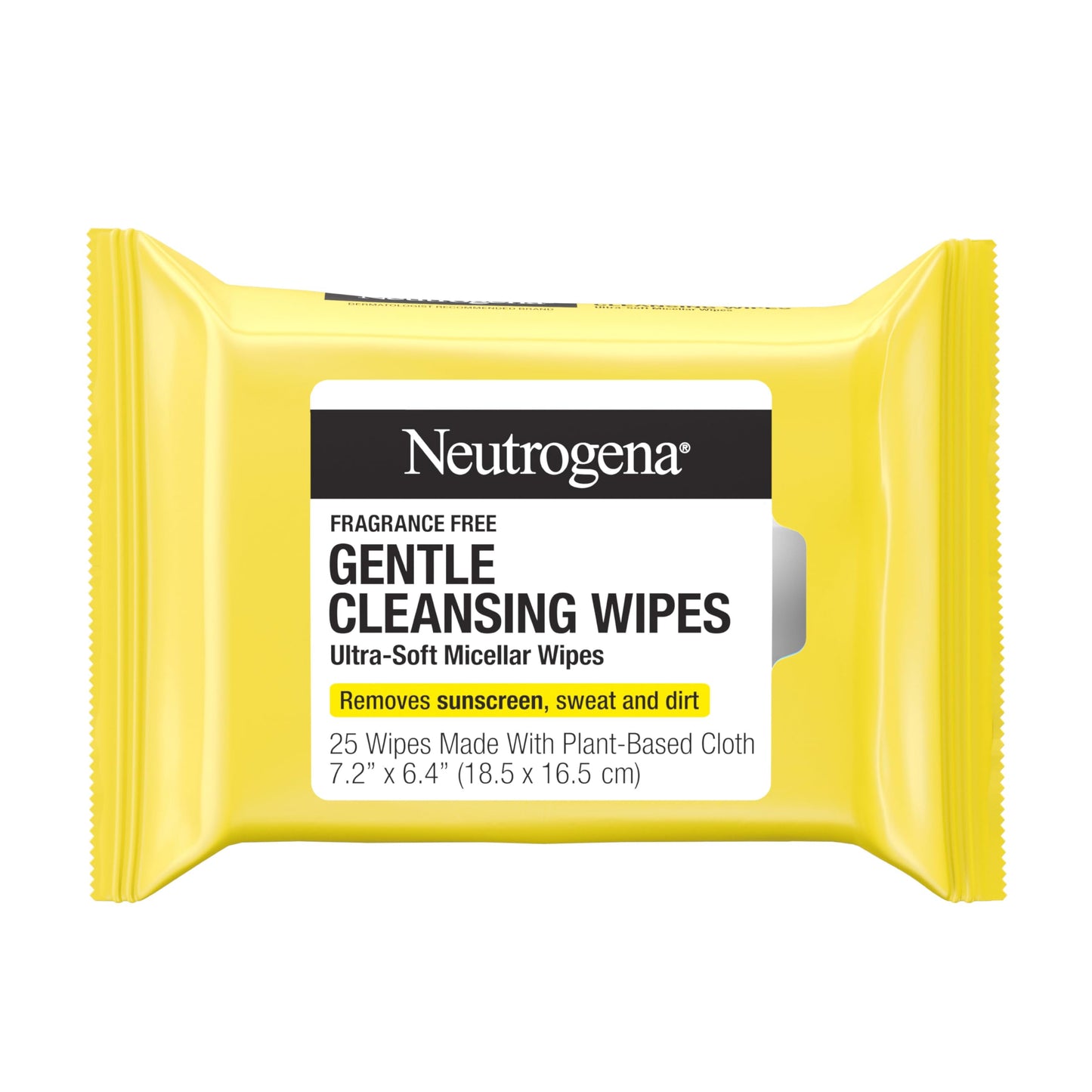 Neutrogena Gentle Micellar Cleansing Wipes, Fragrance-Free Face Wipes for Sensitive Skin, Ultra-Soft & Hypoallergenic Makeup Remover, 25 ct
