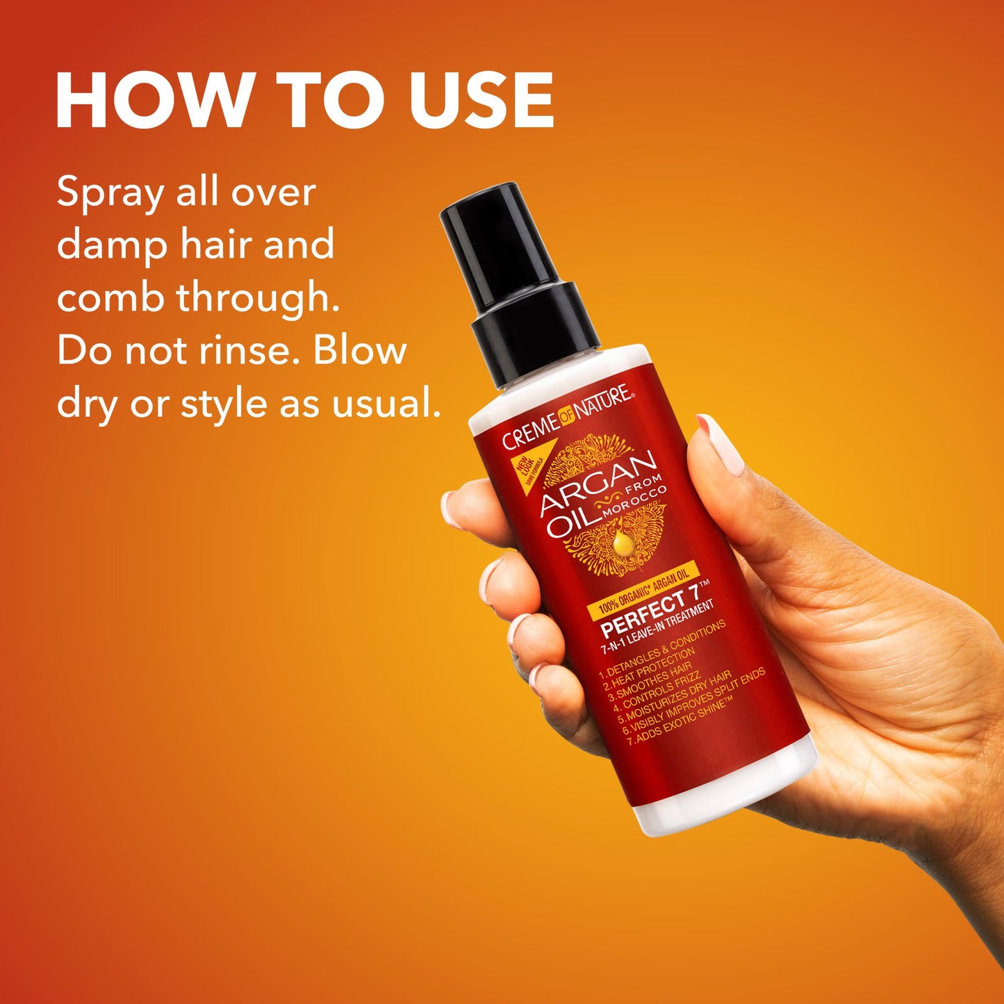 Creme of Nature, Argan Oil for Hair, Perfect 7-in-1 Leave-in Treatment, for Healthy Hair with Exotic Shine, 5.1 Fl Oz (Package May Vary)