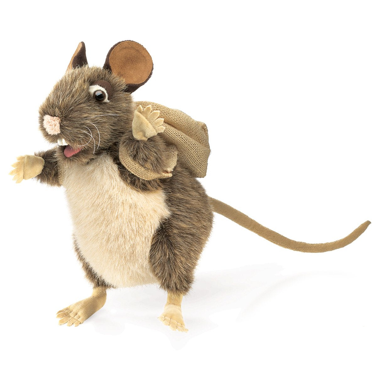 Folkmanis Pack Rat Hand Puppet, Brown, Beige, 1 EA