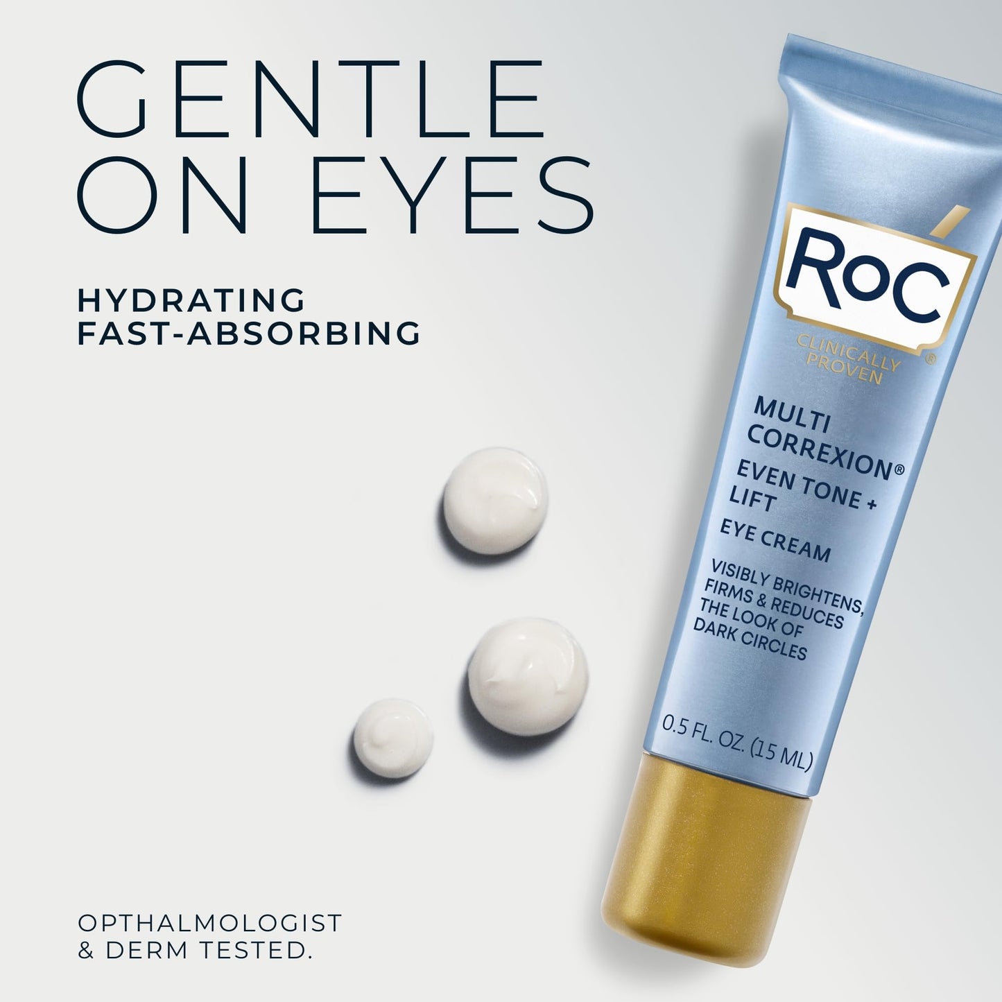 RoC Multi Correxion 5-in-1 Anti-Aging Eye Cream for Dark Circles, Puffiness & Under Eye Bags with Shea Butter + Night Cream, 0.5 oz
