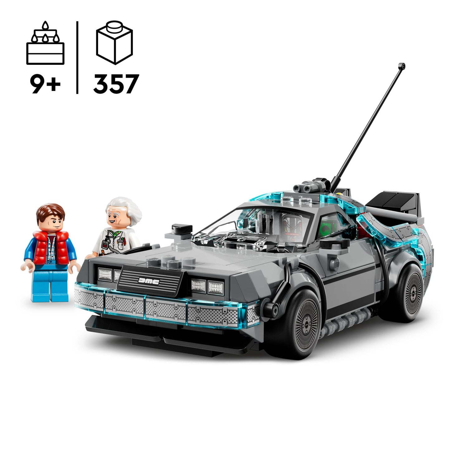 LEGO Speed Champions Back to the Future Time Machine Toy – Build & Display Car for Kids 9+, 2 Modes, Birthday Gift, Set 77256
