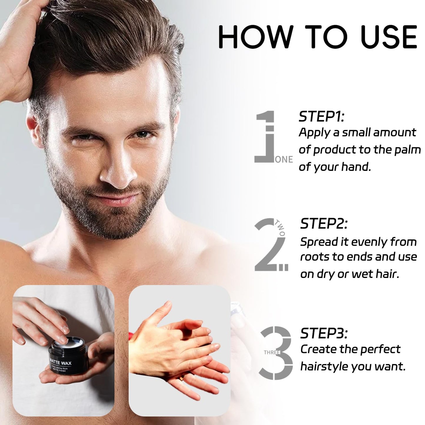 Mlivrom Men’s Hair Clay Matte Pomade, Super Hold Long Lasting Style, Shine And Moisturising, Matte Finish Pomade for All Hair Types