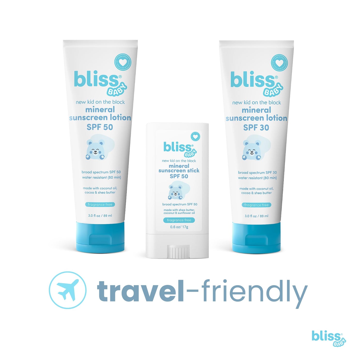 Bliss Baby Mineral Sunscreen Stick SPF 50 – Unscented, Hypoallergenic, Vegan, Water-Resistant, Natural Zinc Oxide for Sensitive Skin