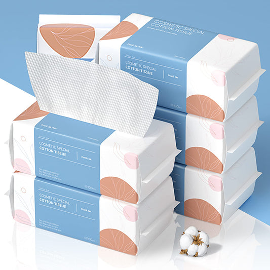 PoeticEHome 100% Cotton Soft Dry Wipes 6 Pack, Lint-Free Facial Towels, Extra Thick, Disposable, Dry/Wet Use for Skin & Cleaning (600ct)