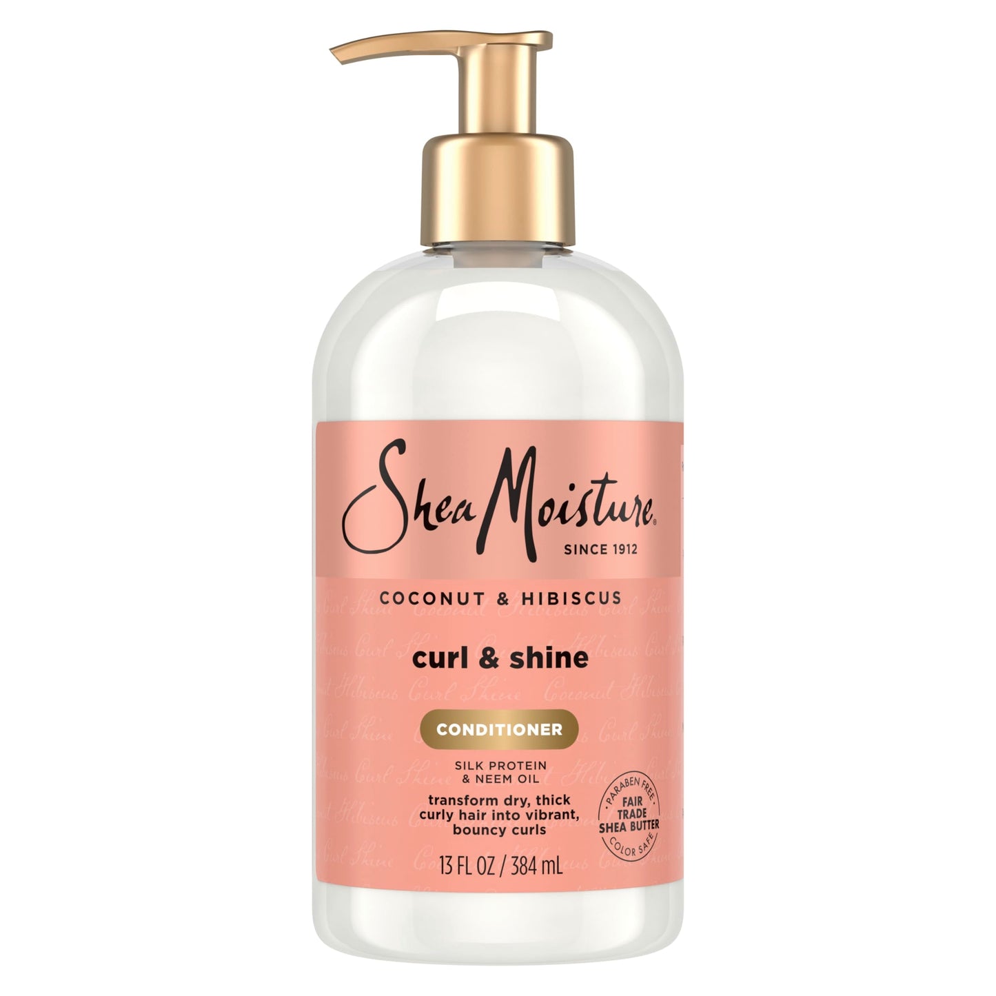 SheaMoisture Curl & Shine Conditioner Coconut & Hibiscus, for Thick, Curly Hair to Moisturize & Soften, 13 oz