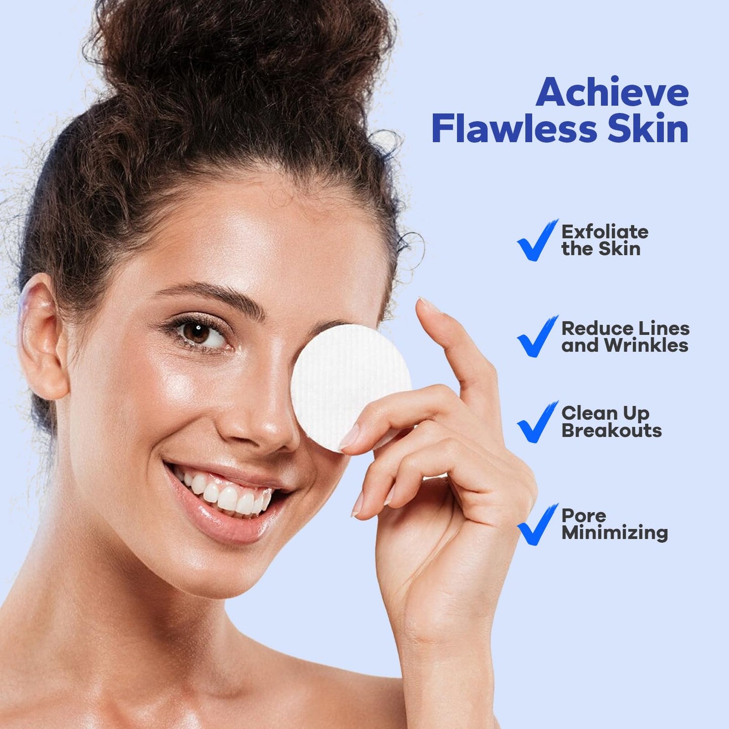 SilkyShark Glycolic Acid Resurfacing Pads, 60 Count – 10% Glycolic + 2% Salicylic Acid Exfoliating Peel for Radiant Skin