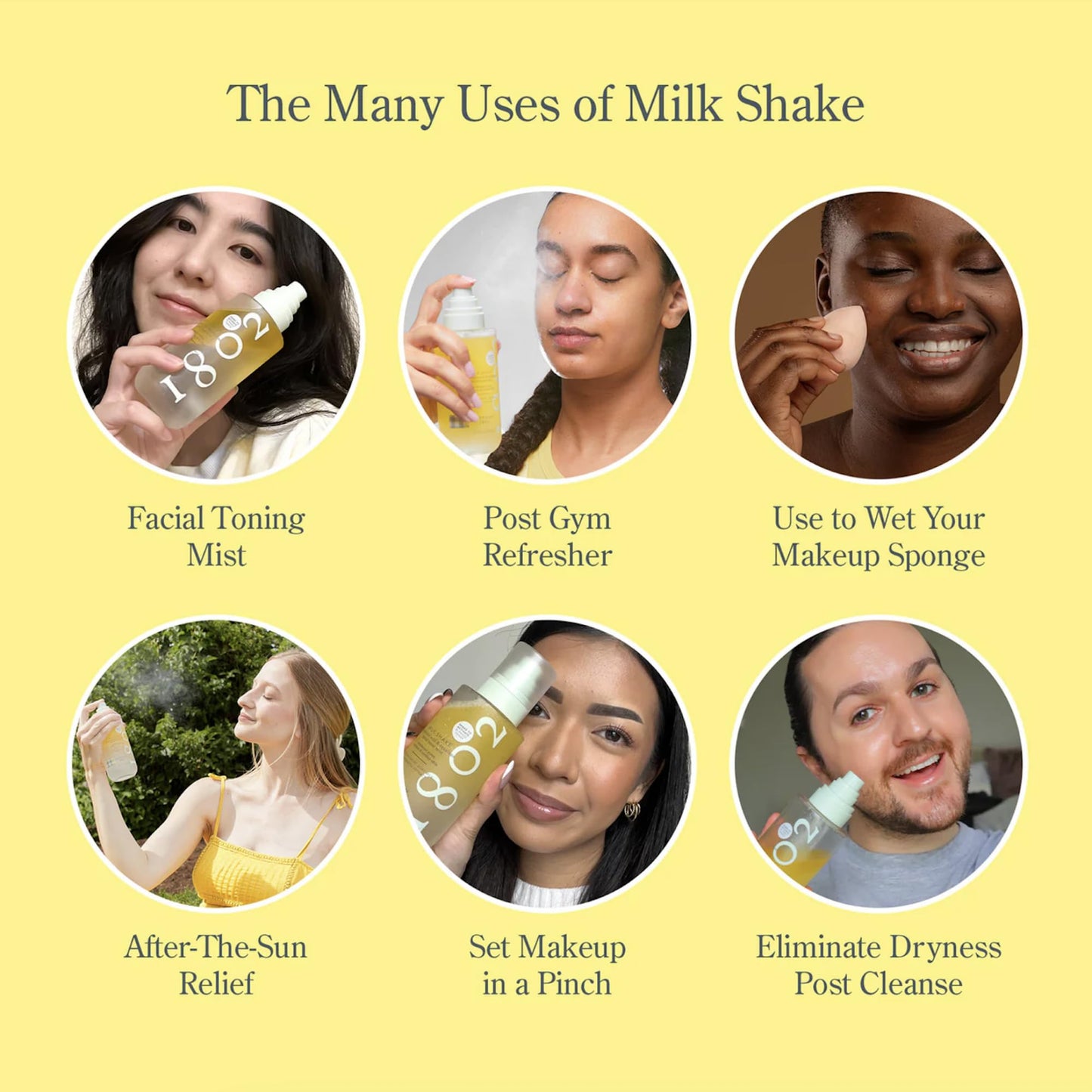 Beekman 1802 Milk Shake Hydrating Face Mist – Hyaluronic Acid & Squalane, Minimizes Pores, Moisturizes, Makeup Setting Spray, Fragrance-Free