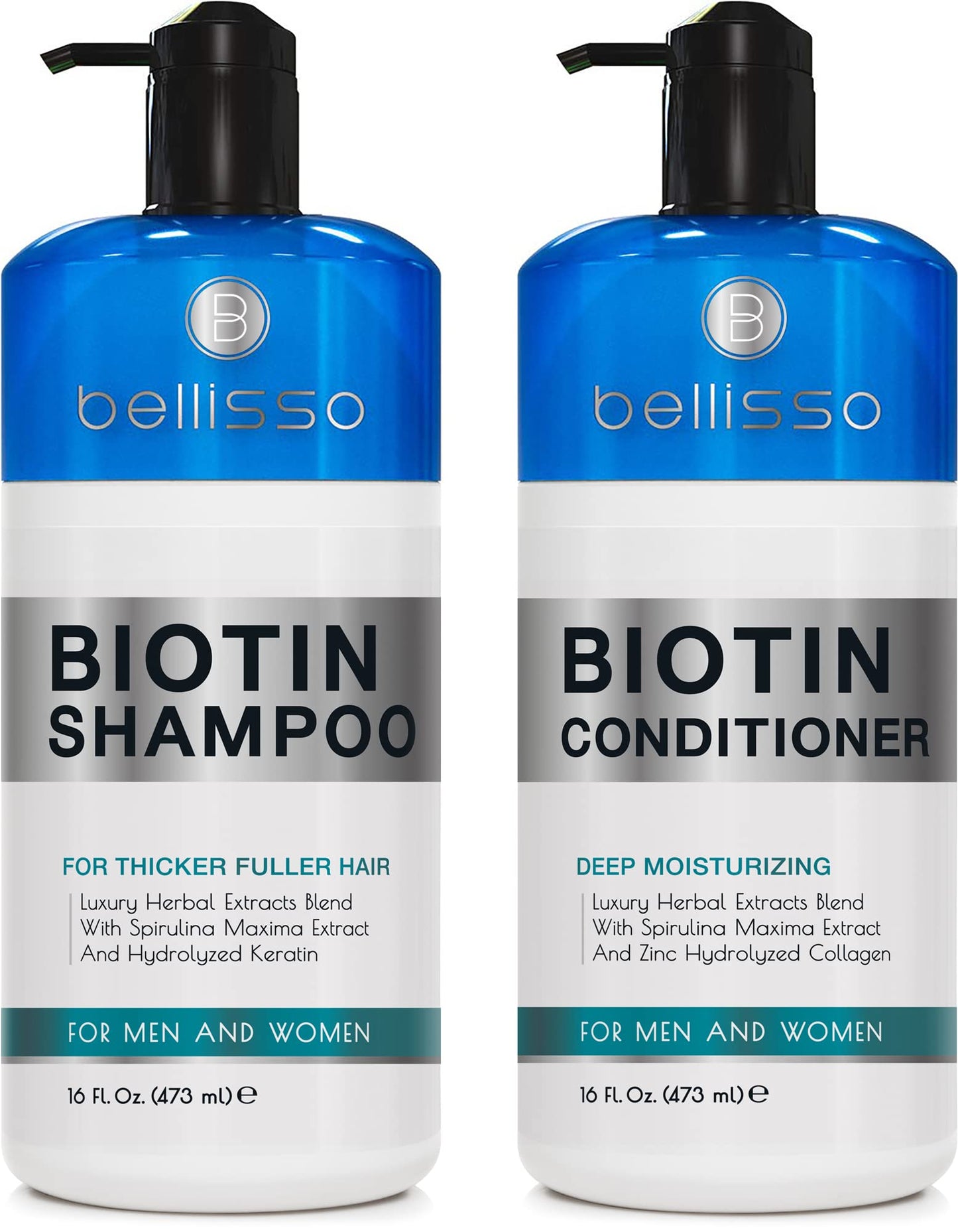 Biotin Shampoo & Conditioner Set for Hair Growth – Sulfate & Paraben Free, Keratin Infused, Thickening & Volumizing for Thinning Hair, Men & Women