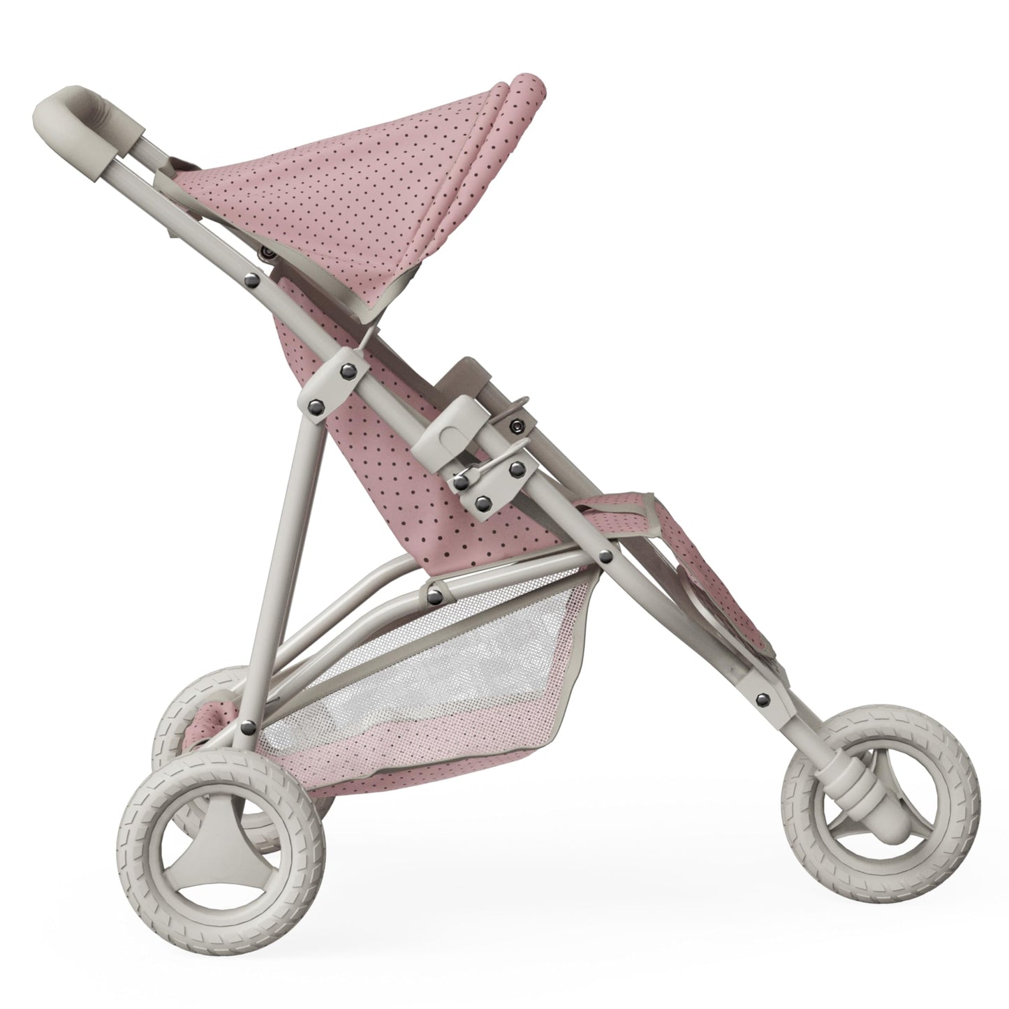 Olivia's Little World Doll Jogging-Style Stroller with Canopy, Storage Underneath, Pink and Cream and Gray