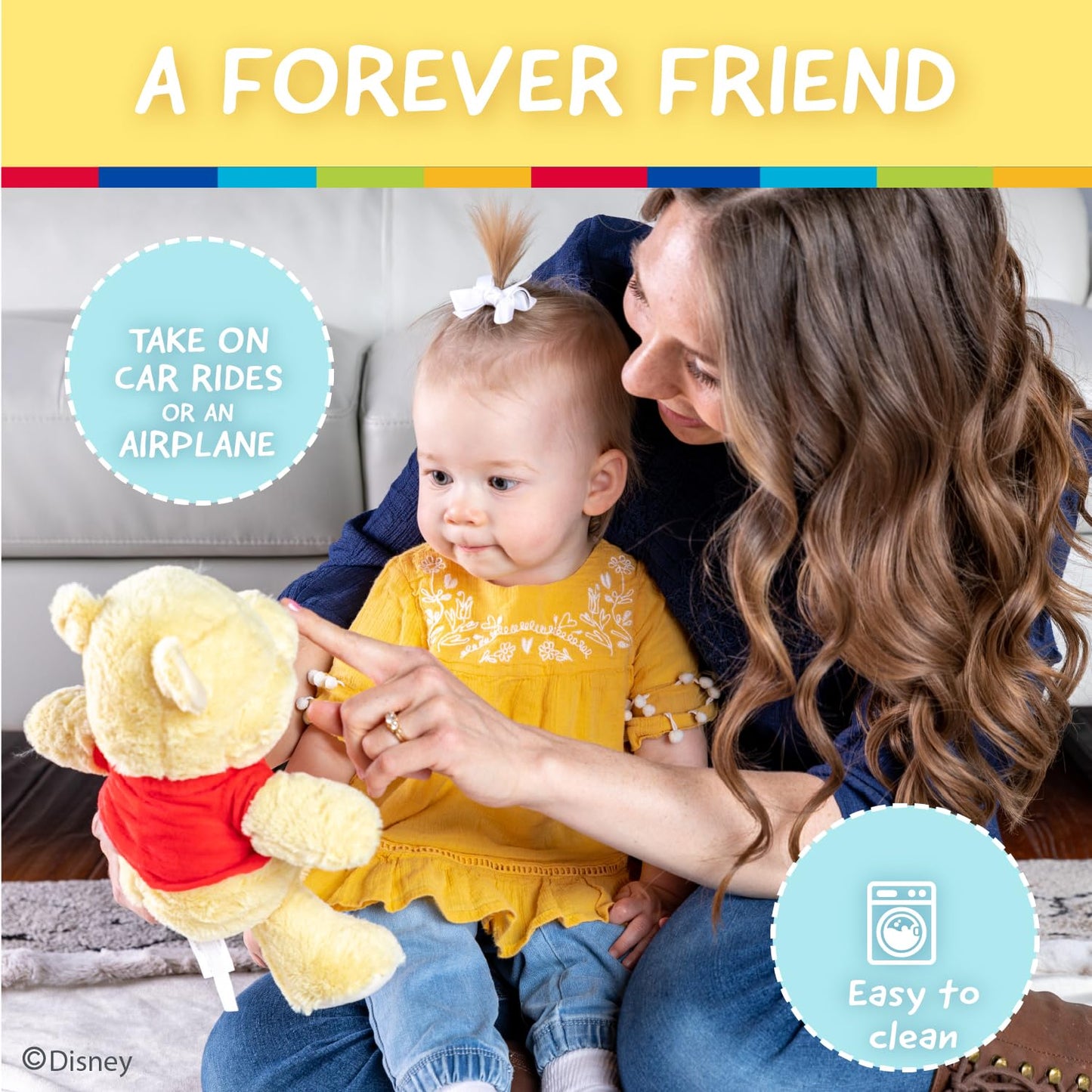 Kids Preferred Disney Baby Winnie the Pooh and Friends Stuffed Animal with Jingle and Crinkle, Pooh 12”