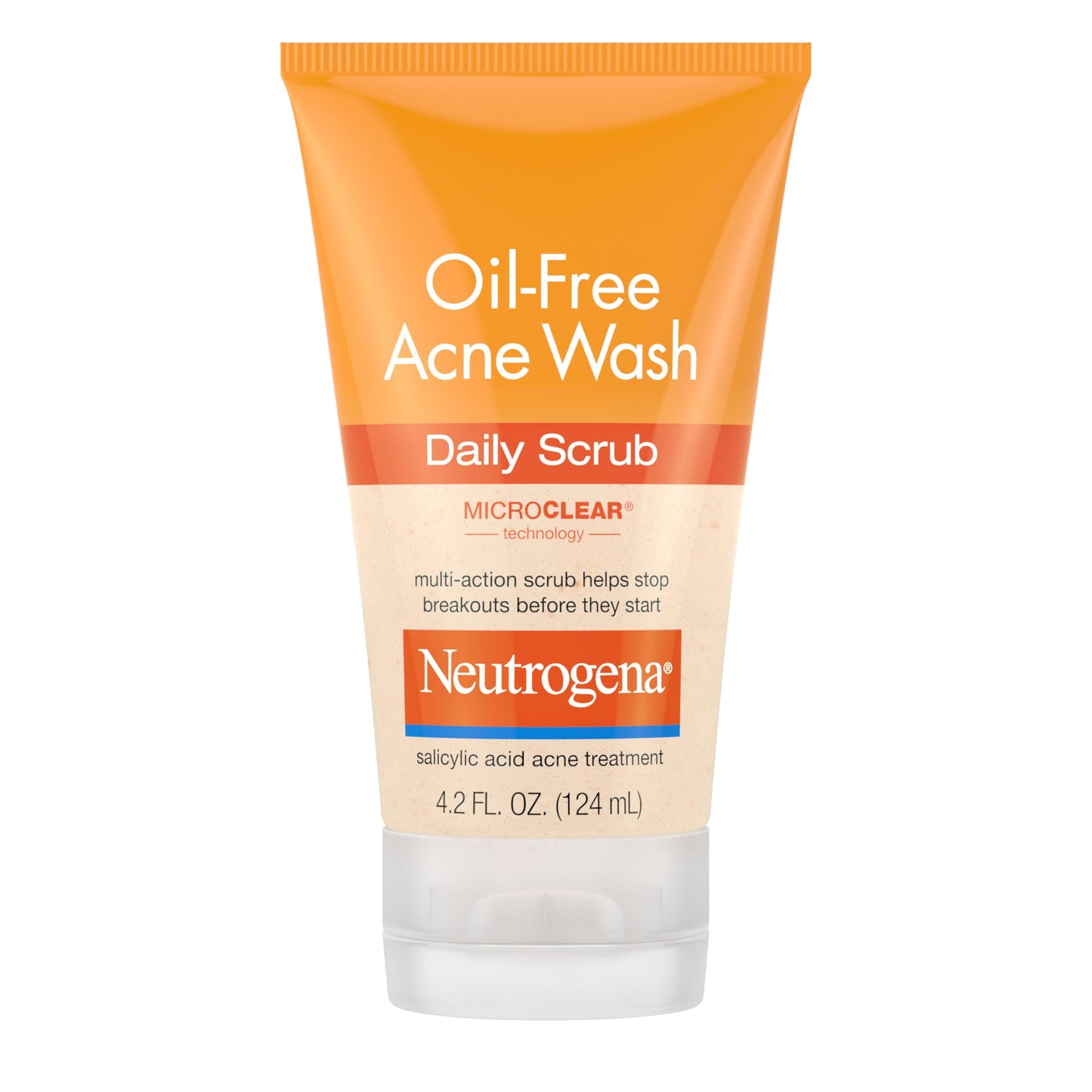 Neutrogena Oil-Free Acne Face Wash, 2% Salicylic Acid Daily Scrub & Treatment for Oily, Acne-Prone Skin, 4.2 fl. oz