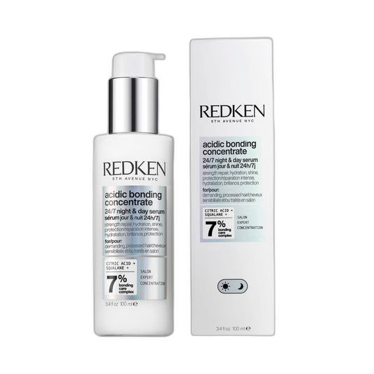 Redken Acidic Bonding Concentrate 24/7 Night & Day Serum For Damaged Hair - Nourishes & Restores, Overnight Hair Repair & Protection, Lightweight & Anti-Frizz