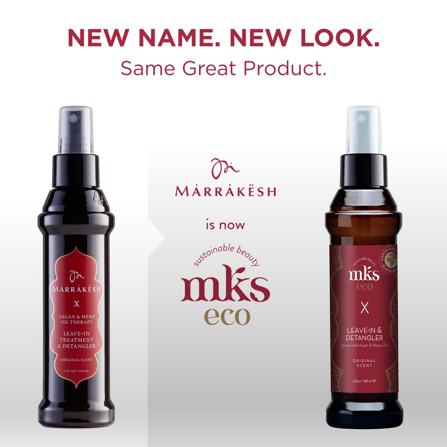 Earthly Body MKS eco X, Original Scent - 4 fl oz - Leave-In Treatment & Detangler - Moroccan Argan Oil, Hemp Seed Oil - Vegan & Cruelty Free
