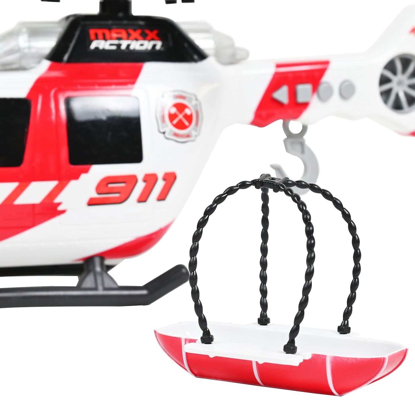 Sunny Days Entertainment Maxx Action Large Helicopter - Lights and Sounds Vehicle with Motorized Turbine and Spinning Rotors
