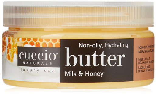 Cuccio Naturale Butter Blends Milk & Honey Body Cream, 8oz – Ultra-Moisturizing, Smoothing, Deep Hydration & Skin Repair with Natural Ingredients