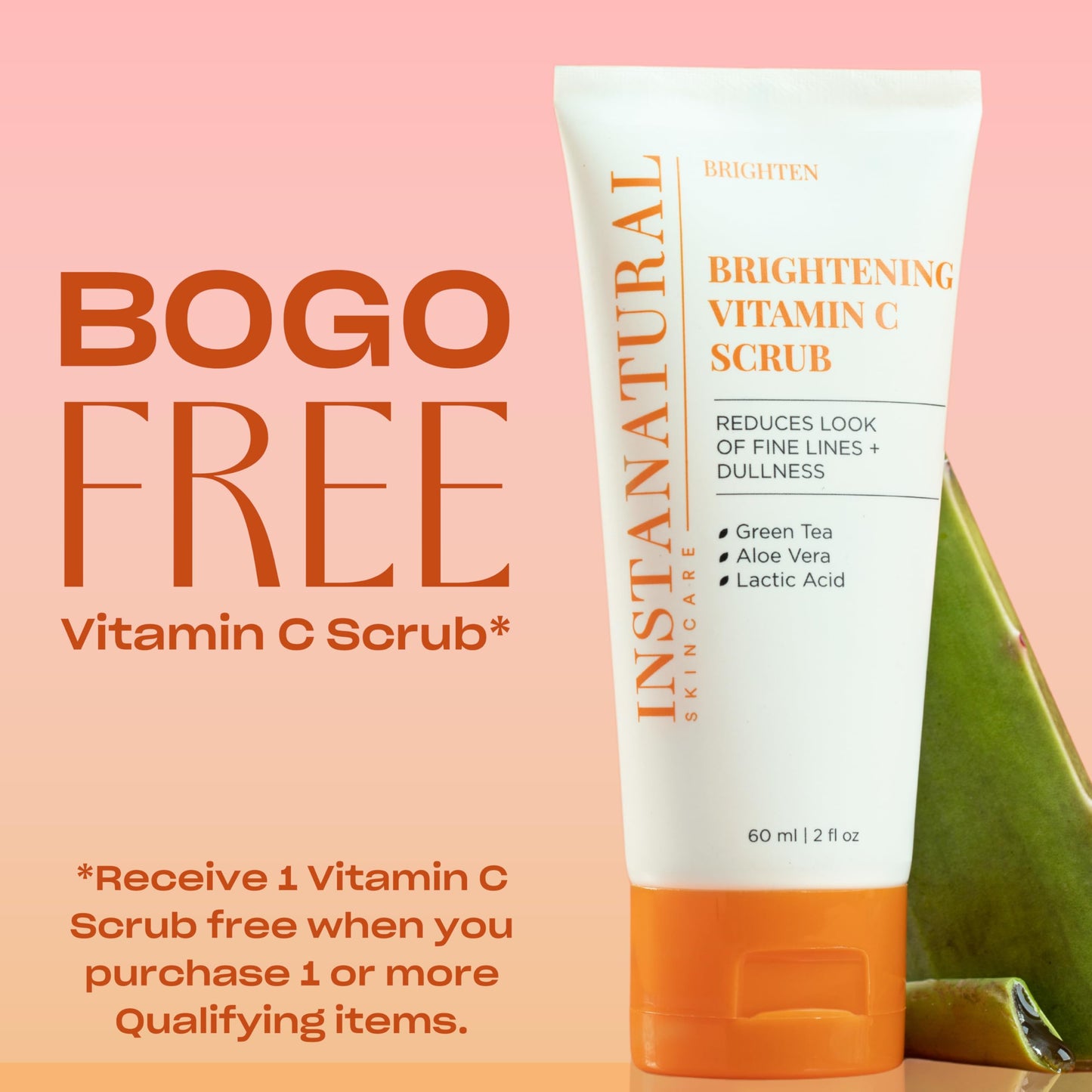 InstaNatural Vitamin C Cleanser | All Natural Face Wash, Brightens Skin, Good for Uneven Texture, USA Made with Coconut Water and Aloe Vera, 6.7 FL Oz