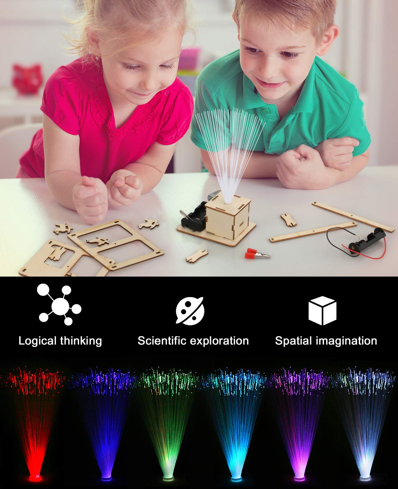 Poraxy 4-in-1 STEM Kit – Science Projects, 3D Puzzles & Educational Craft Building Toys for Kids Ages 6-13, Birthday & Christmas Gift