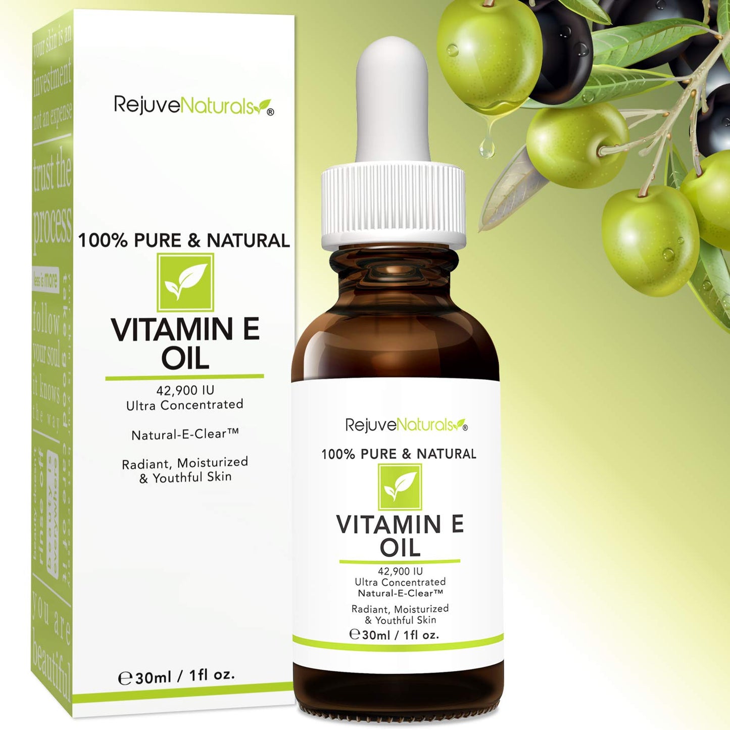 Vitamin E Oil 100% Pure & Natural 42,900 IU – Repair Dry Skin, Scars, Acne, Age Spots & Wrinkles, Boost Collagen for Youthful Glow