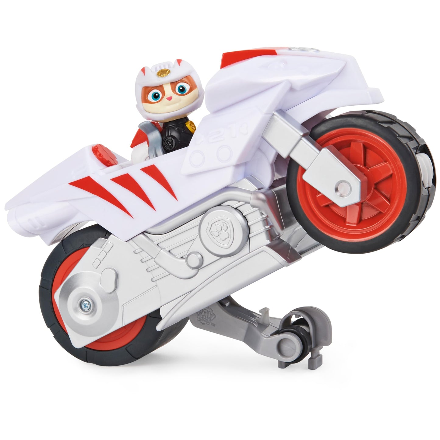 PAW Patrol, Moto Pups Wildcat’s Deluxe Pull Back Motorcycle Vehicle with Wheelie Feature and Toy Figure