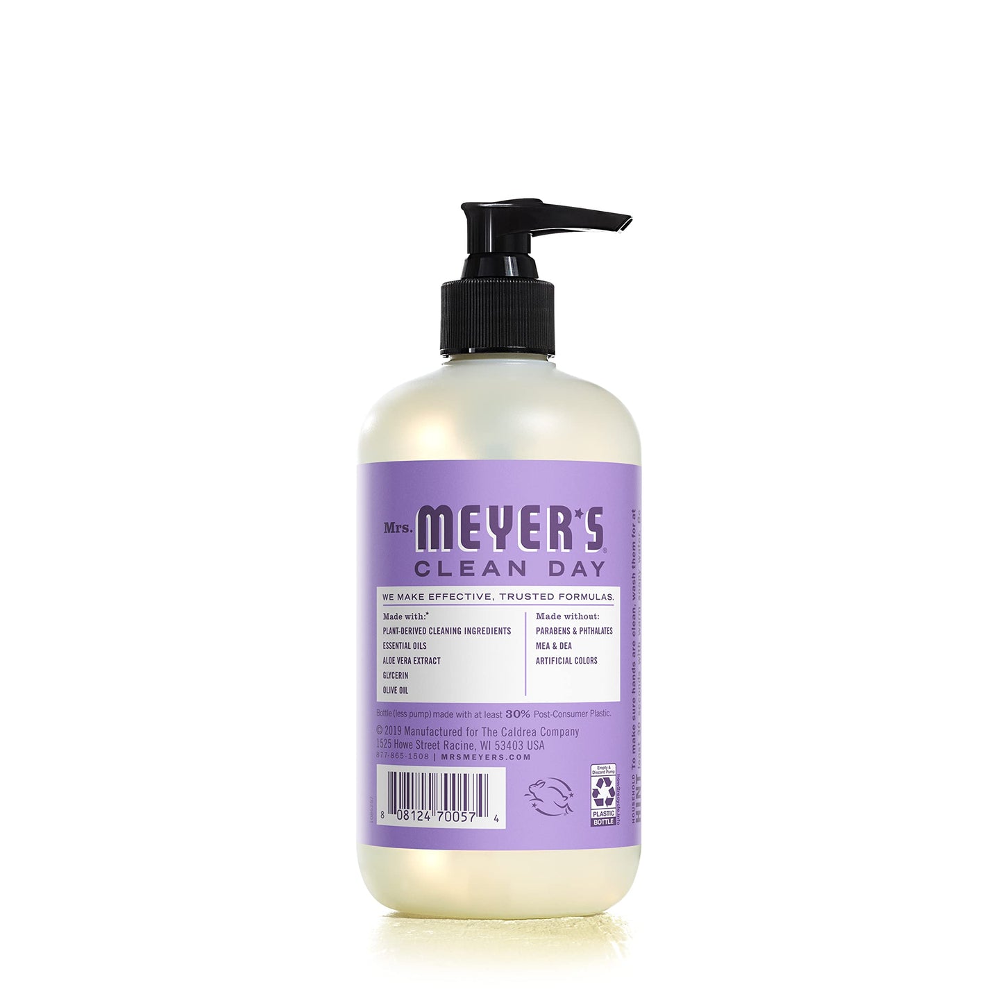 MRS. MEYER'S CLEAN DAY Hand Soap, Made with Essential Oils, Biodegradable Formula, Lilac, 12.5 fl. oz