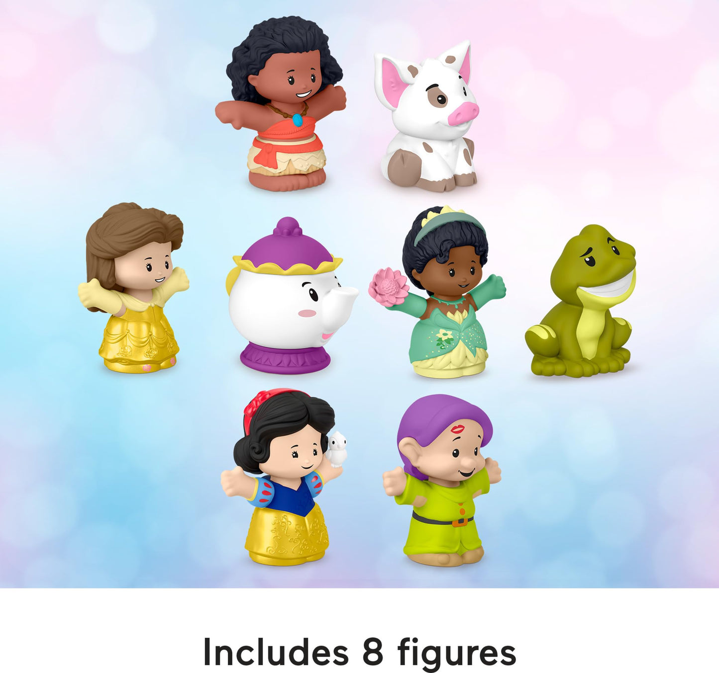 Fisher-Price Little People Toddler Toys Disney Princess Story Duos 8-Piece Figure Set for Pretend Play Kids Ages 18+ Months