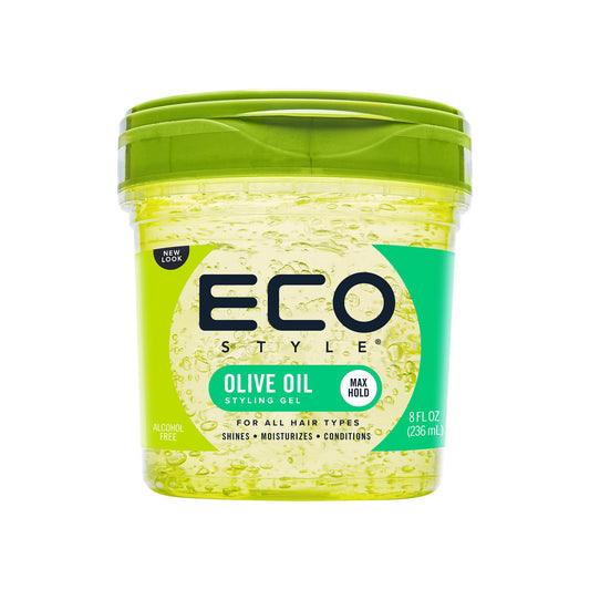 Eco Style Olive Oil Styling Gel 8 oz – Adds Shine, Tames Split Ends, Moisturizes Scalp, Nourishes & Repairs, Weightless Long-Lasting Hold for All Hair