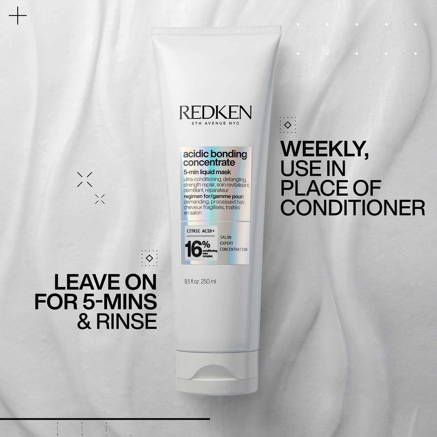 Redken Bonding Hair Mask for Dry, Damaged Hair Repair | Acidic Bonding Concentrate | Hydrating 5 Minute Hair Mask | For All Hair Types