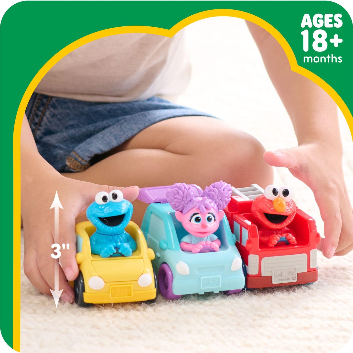 Sesame Street Twist and Pop Wheelies 3-Pack Preschool Toy Vehicles, Kids Toys for Ages 2 Up, Amazon Exclusive by Just Play