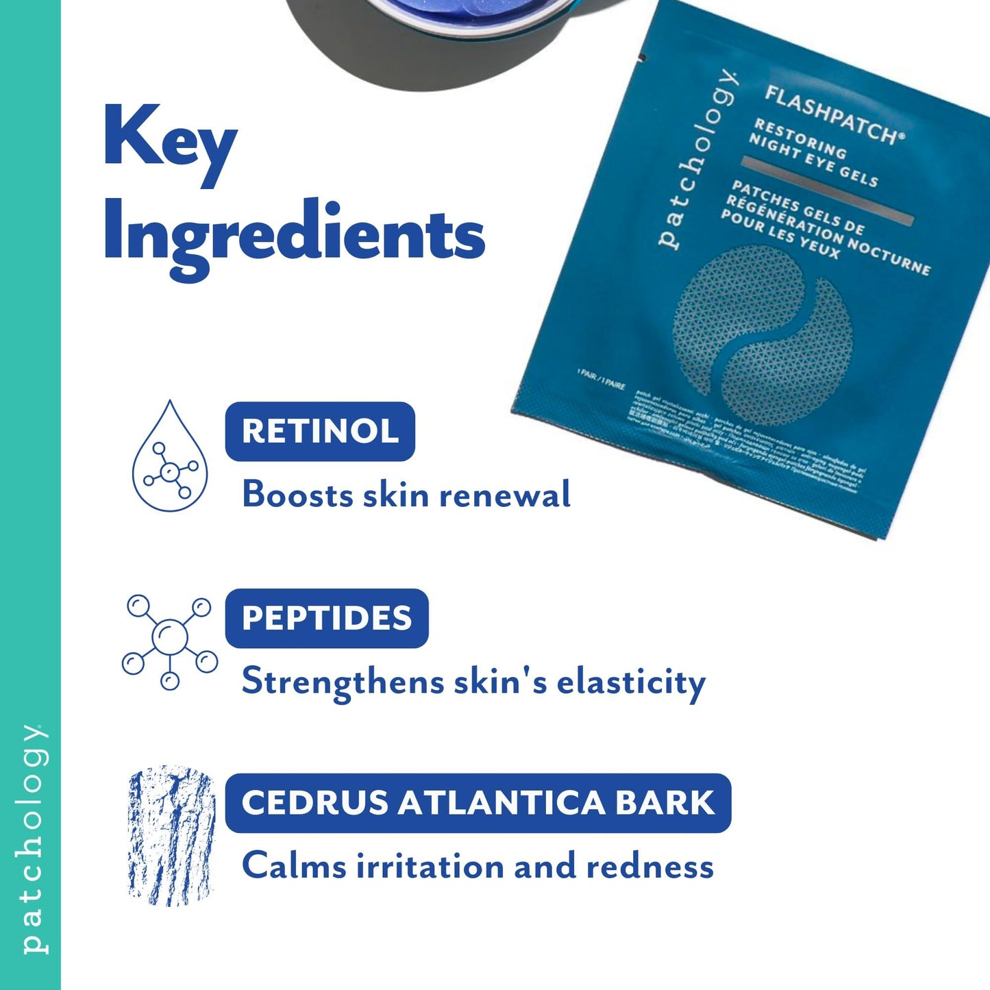 Patchology Restoring Eye Gel Patches with Retinol & Collagen - Anti-Aging Under Eye Mask for Dark Circles, Puffiness & Wrinkles, 5 Pairs