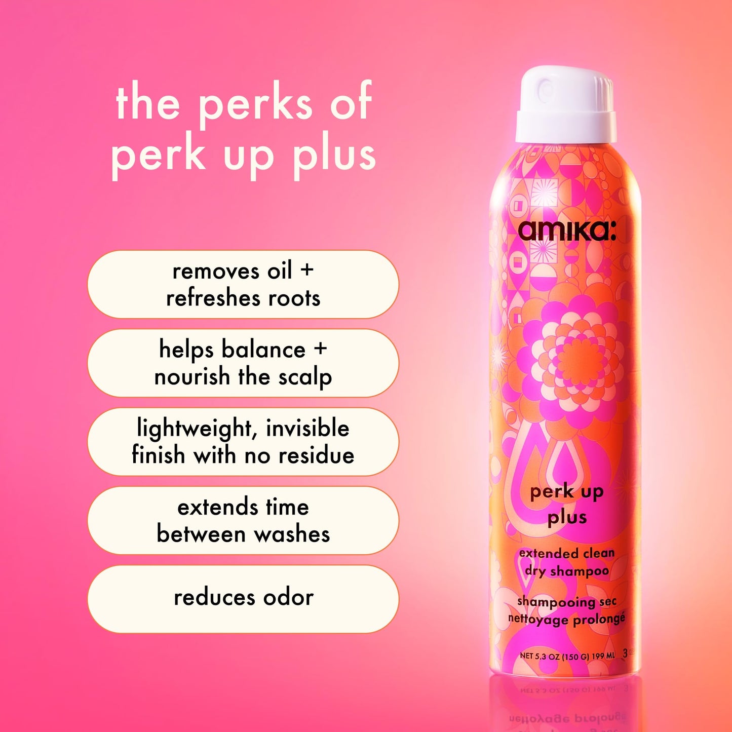 amika perk up plus extended clean dry shampoo