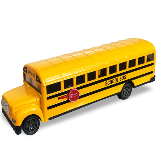 ArtCreativity 8.5" Yellow School Bus Toy – Pull Back Diecast Vehicle with Opening Doors & Rubber Tires – Durable Gift for Boys & Girls