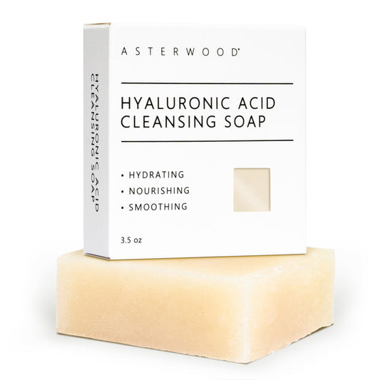 Asterwood Hyaluronic Acid Face Soap - Hydrating, Collagen-Boosting, Plumping & Soothing, Fragrance-Free, Sensitive Skin Friendly, 3.5 oz