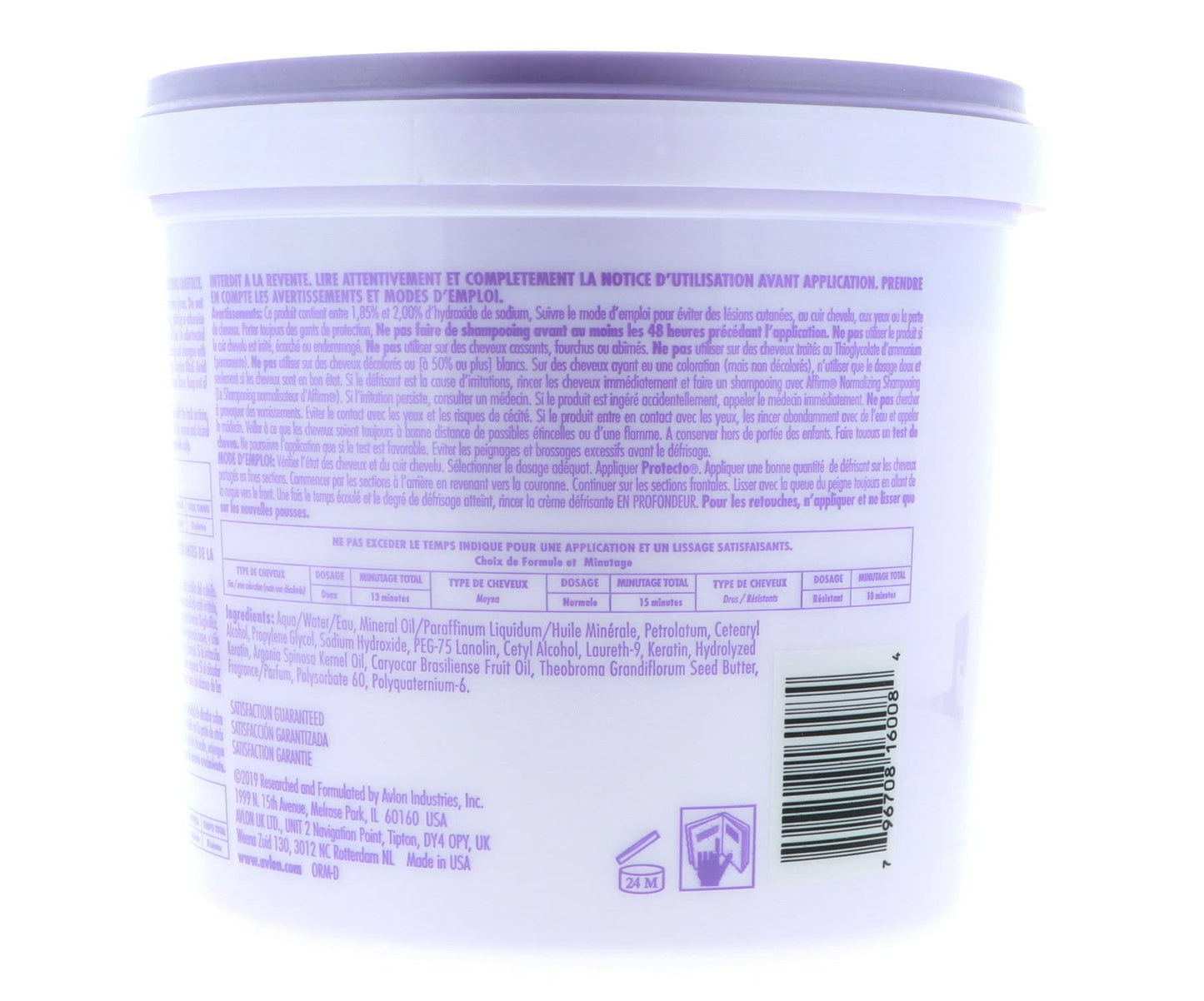 Avlon Affirm Creme Relaxer - 4 lb - Control : Mild (Time Release Sodium Hydroxide)