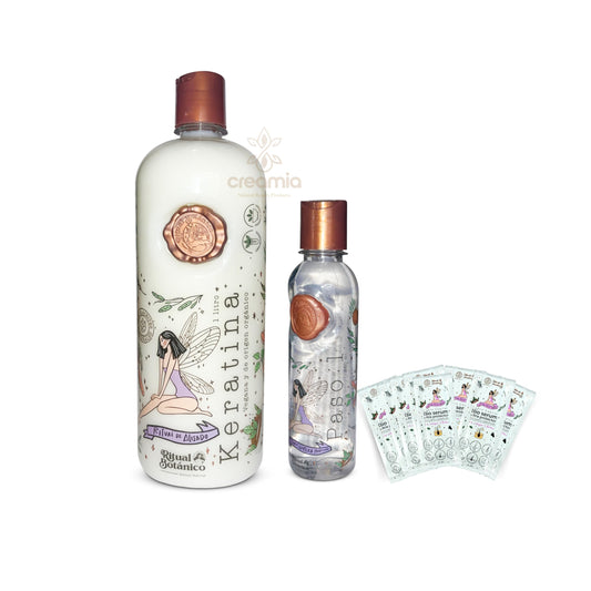 Ritual Botanico Keratina Organica de 1 Litro, Organic Hair relaxer, Home kit hair relaxer, Natural Keratin. (Big, 42.26 oz), white