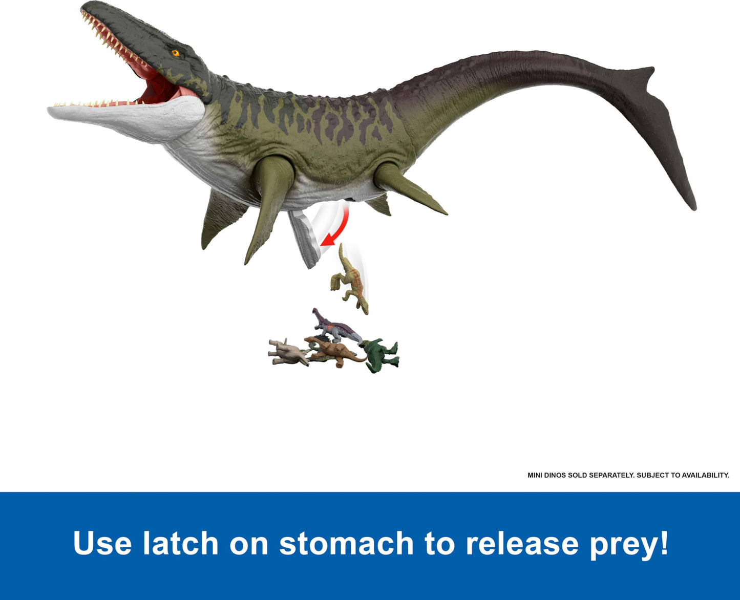 Mattel Jurassic World Rebirth Super Colossal Mosasaurus Action Figure, Dinosaur Toy with 2 Attack Actions, Movie-Accurate & Posable