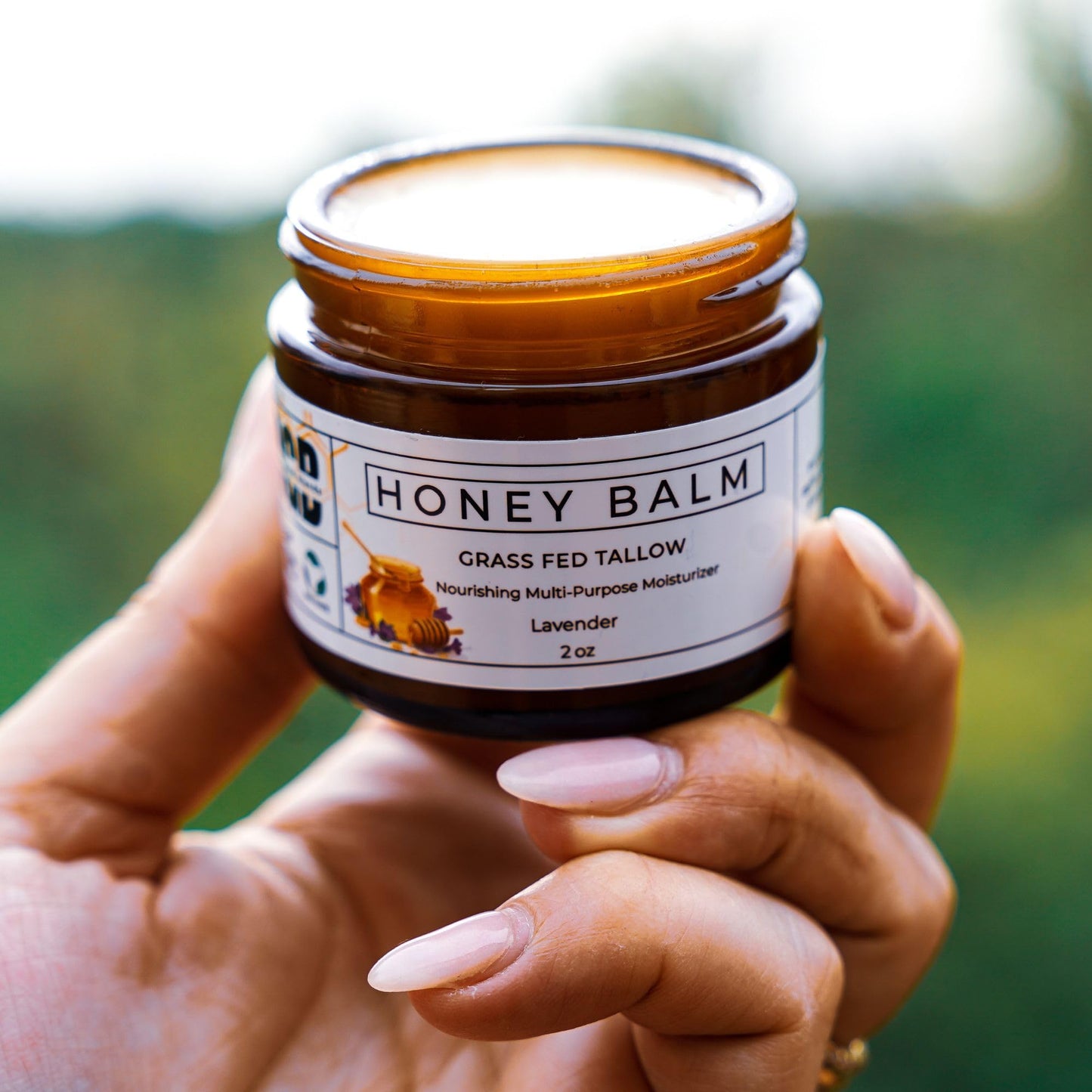 Really Good Blends Tallow & Honey Balm, Organic Body Butter with Grass-Fed Beef Tallow, Soothing All-Natural Moisturizer 2oz Lavender