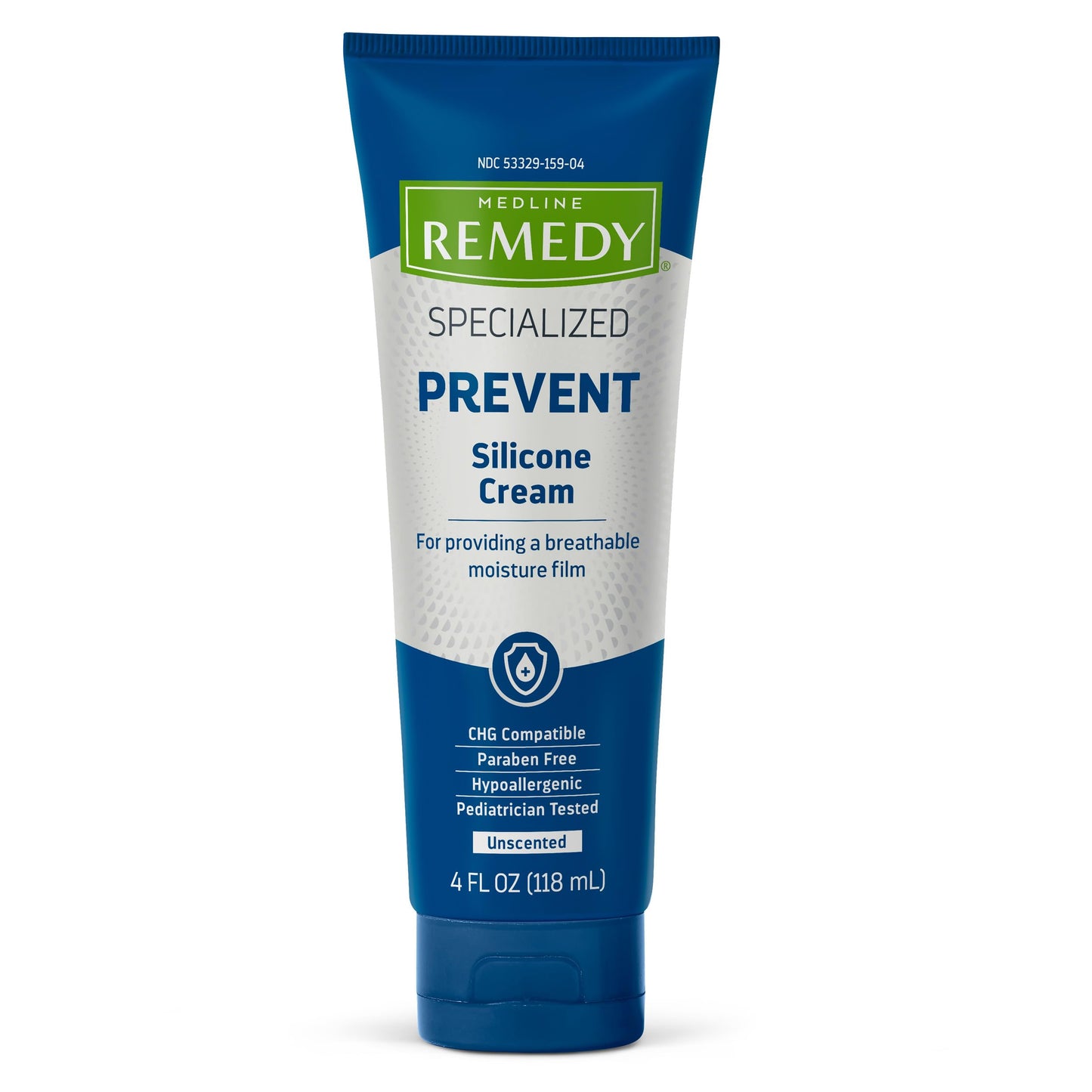 Medline Remedy Unscented Silicone Cream 4oz – Gentle, Breathable, Hypoallergenic, Paraben-Free Barrier for Dry, Cracked Skin, All Ages