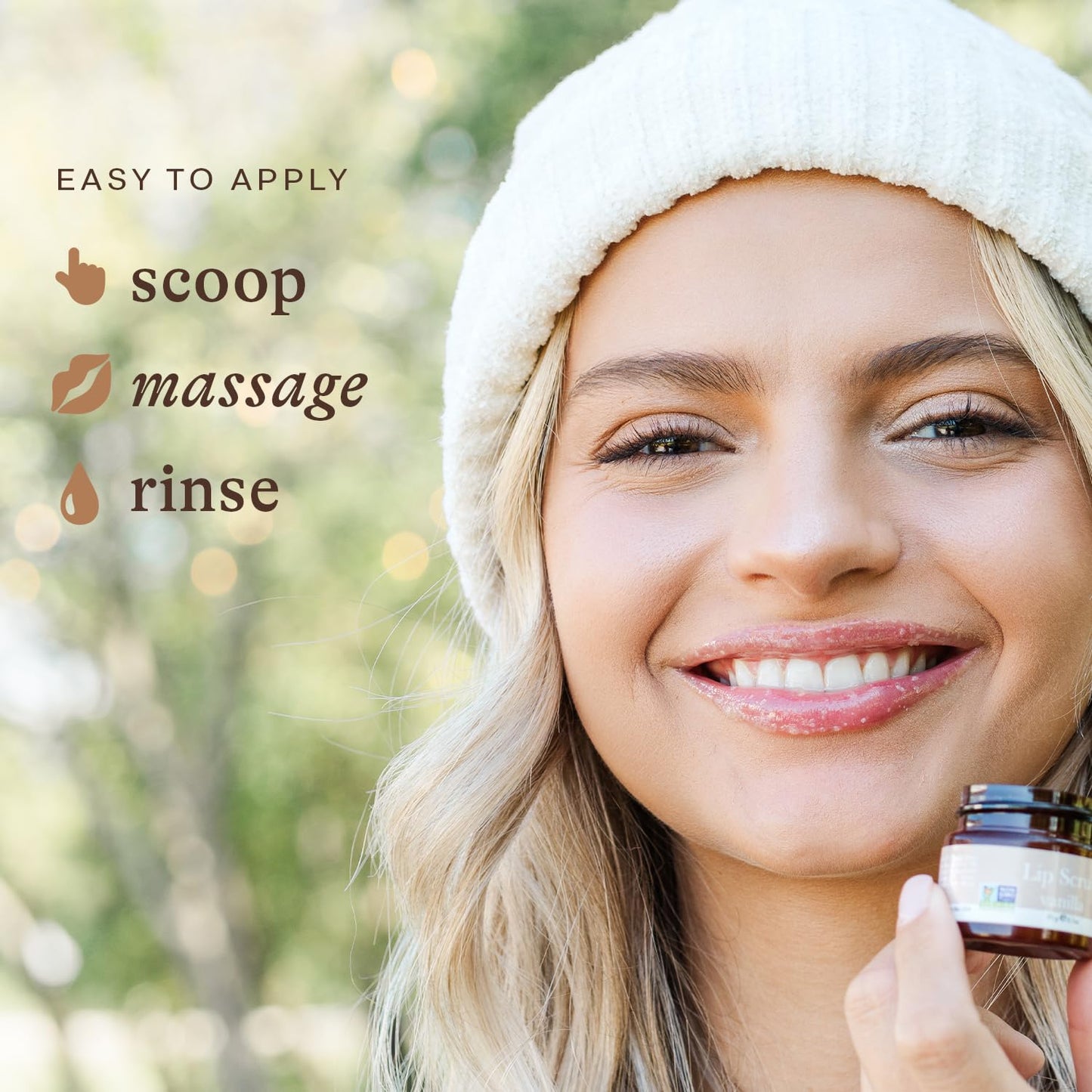 USDA Organic Vanilla Lip Scrub – Moisturizing Sugar Exfoliator for Dry Lips, Smooth Lips, Natural Ingredients, USA Made, Gift Size