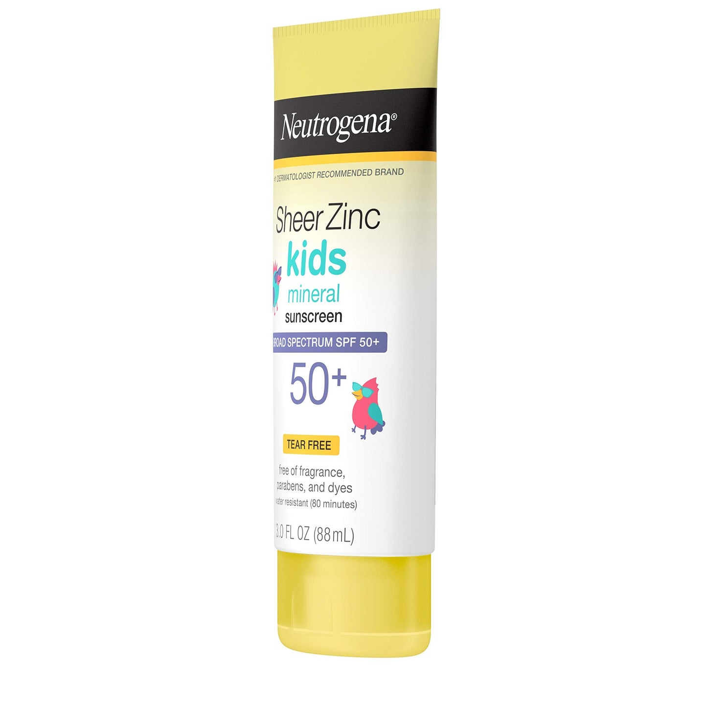 Neutrogena Sheer Zinc Kids Mineral Sunscreen Lotion SPF 50+ | Broad Spectrum UVA/UVB Protection | Water Resistant, Paraben & Fragrance Free, 3 fl oz