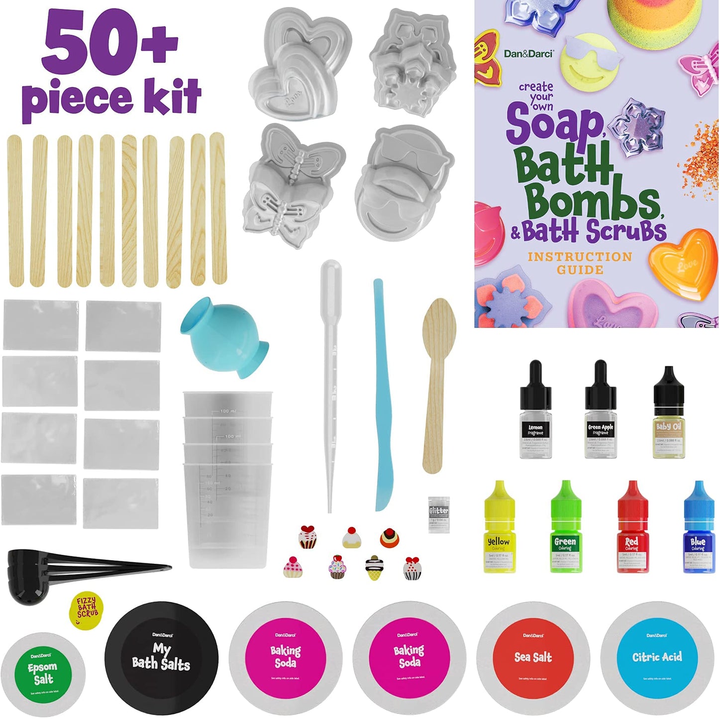 Dan&Darci Soap & Bath Bomb Making Kit for Kids – 3-in-1 DIY Spa Science & Craft Kit, Christmas Gift for Girls & Boys Ages 6-12