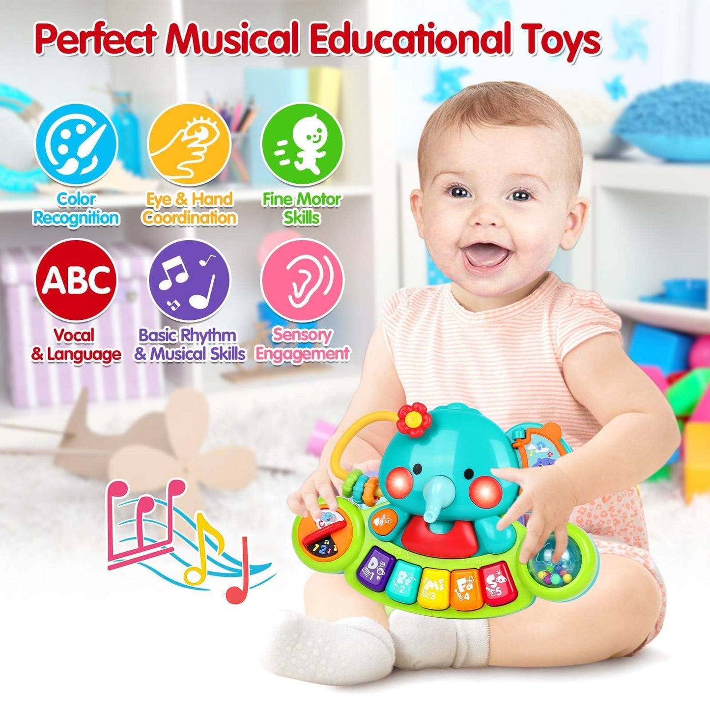 Baby Light-Up Piano Toy for 6-18 Months – Musical Keyboard for Early Learning, Educational Infant Toy, Gift for Boys & Girls