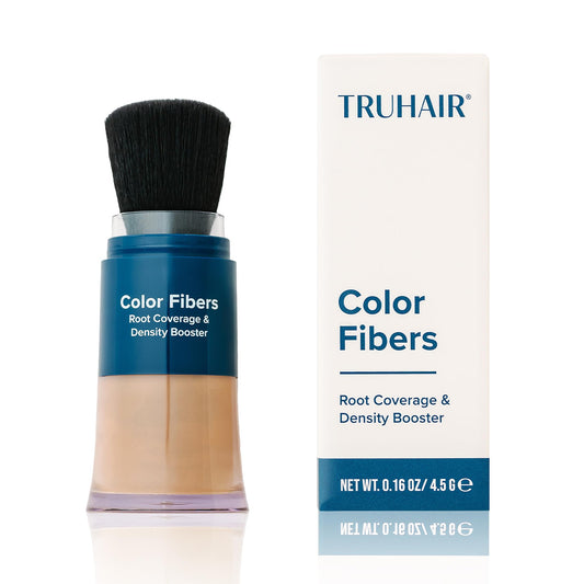 TRUHAIR Color Fibers for Hair | Root Touch-Up & Density Booster | Natural Gray Coverage, Quick-Apply, 11 Shades (Medium Brown)