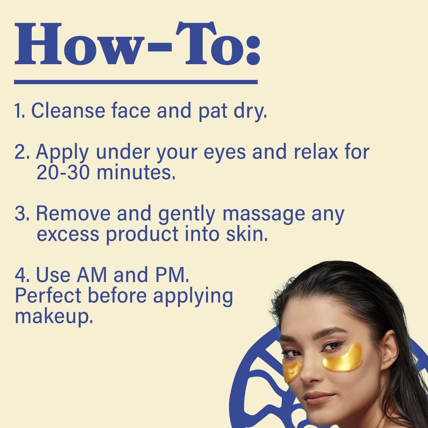 LE GUSHE Gold Under Eye Patches 20 Pairs – Hydrating Collagen & Snail Mucin Masks for Dark Circles, Puffy Eyes, Women & Men