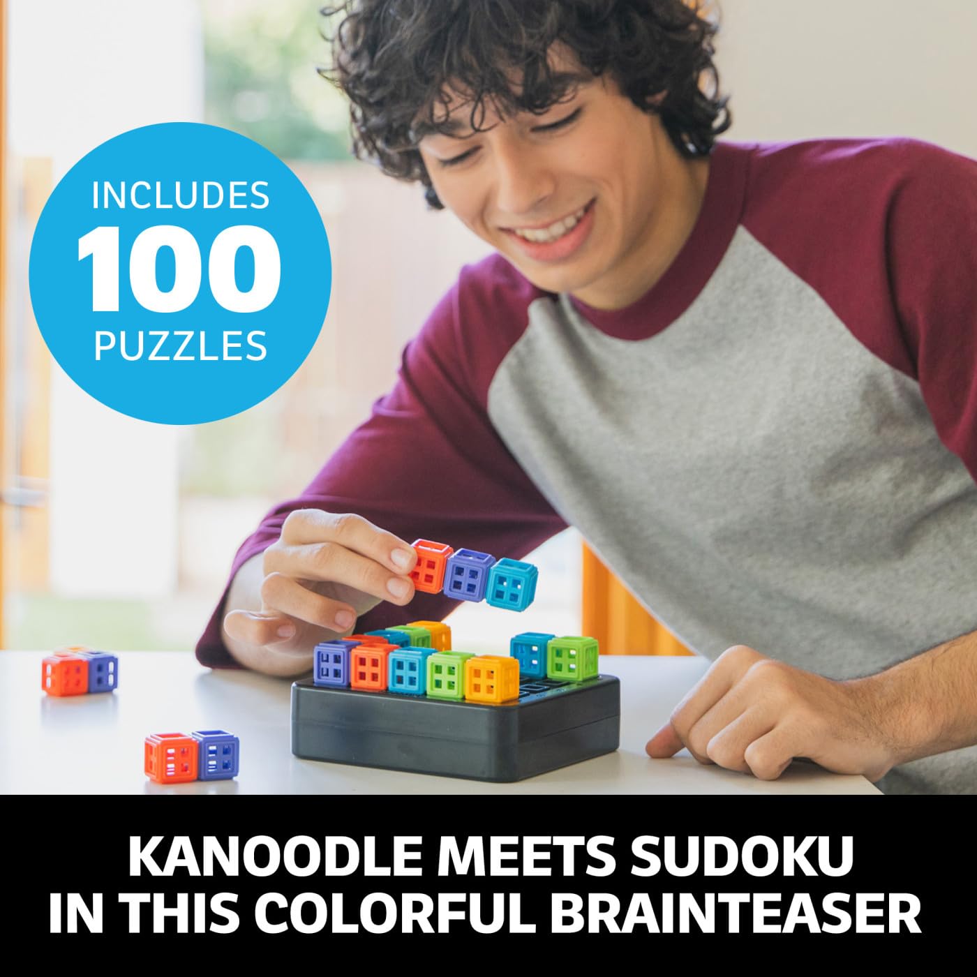 Kanoodle® SudoQube™ – 3D Brain Teaser & Pocket Sudoku Game, Handheld Color Puzzle for Travel, Educational Gift for Kids, Teens & Adults 7+