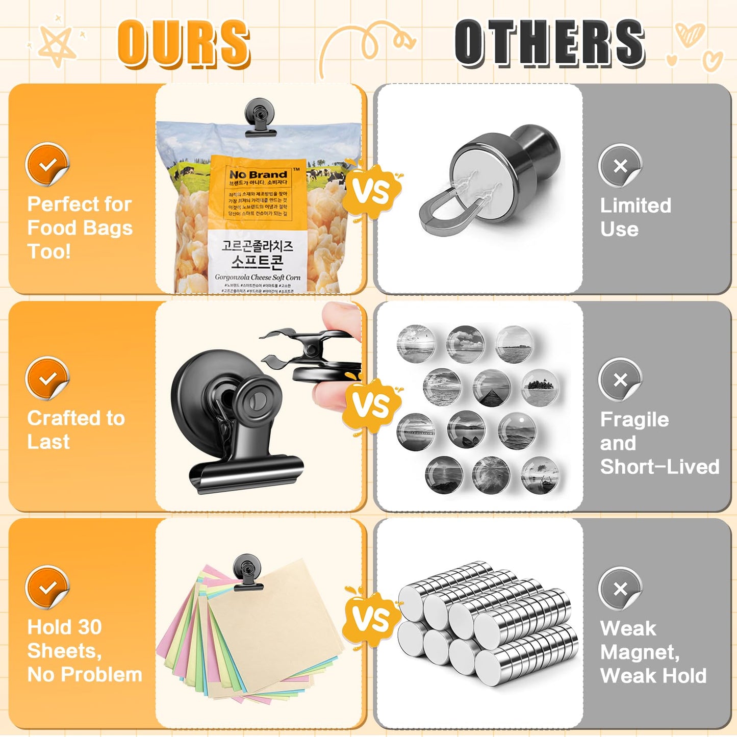 12-Pack Heavy-Duty Magnetic Clips – Fridge & Whiteboard Magnets for Notes, Lists, Photos, Home, Office & Classroom Use (Black)