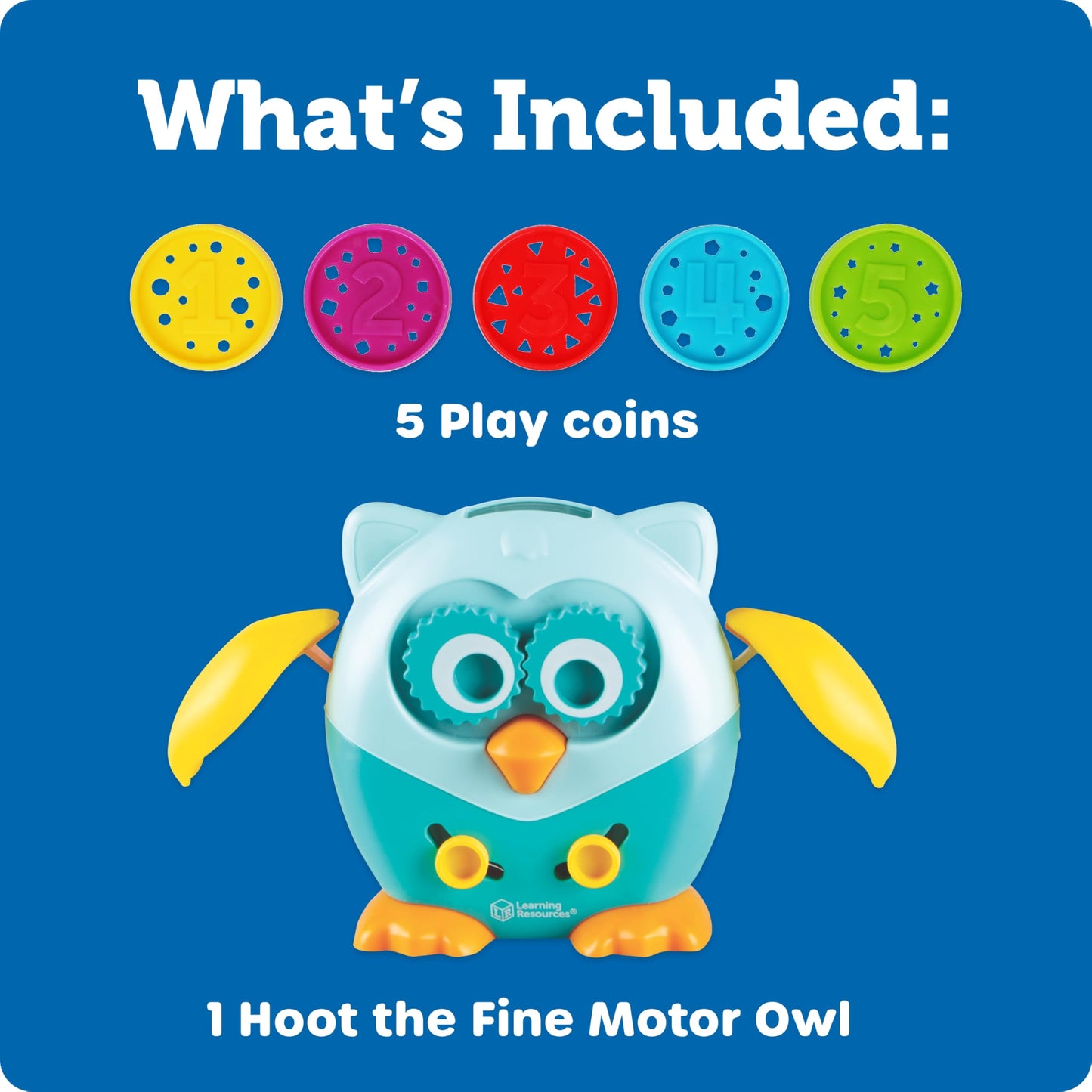 Learning Resources Hoot The Fine Motor Owl, 6-Piece Toddler Toy for Ages 18+ Months – Fine Motor, Sensory & Educational Play