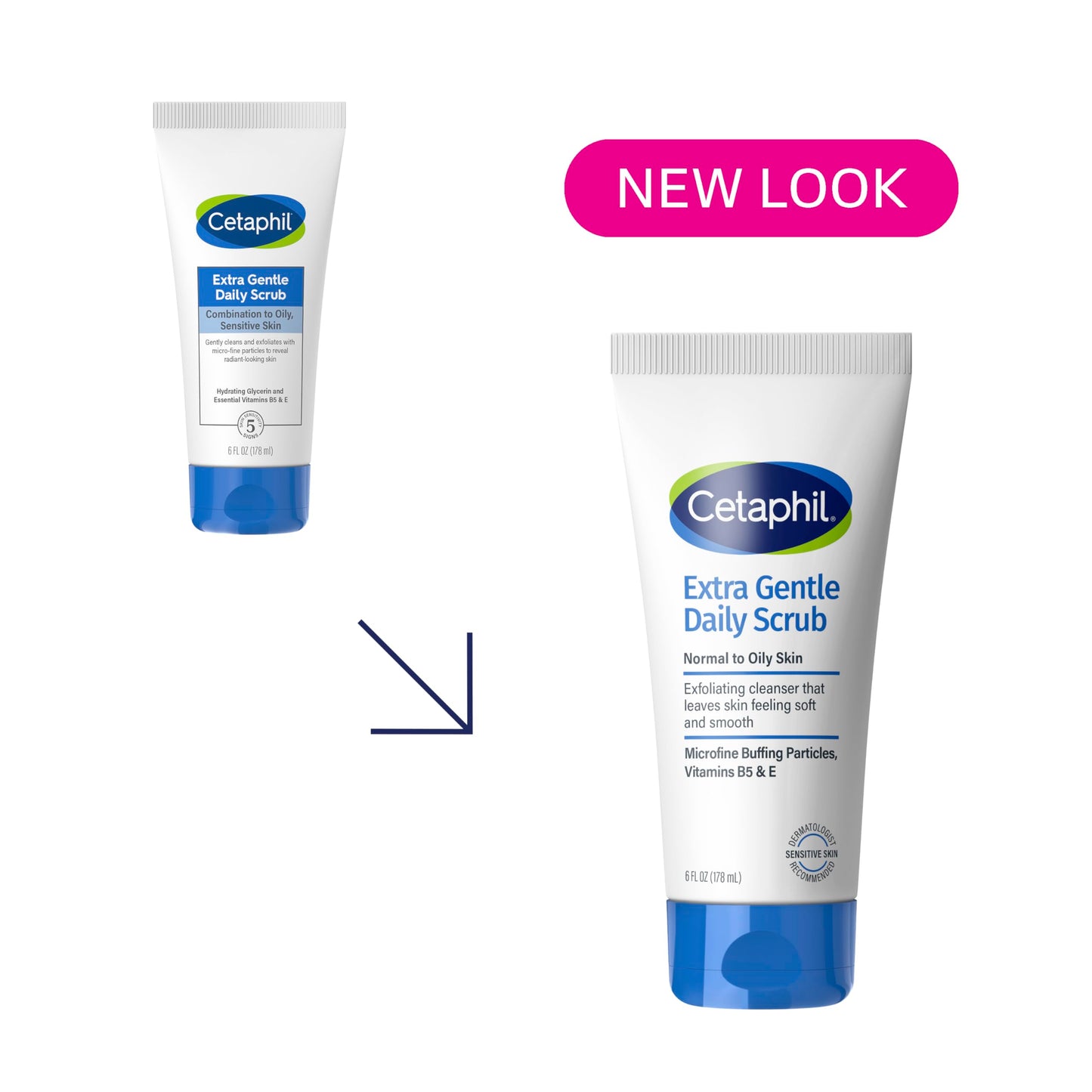 Cetaphil Gentle Exfoliating Face Wash - Daily Face Scrub for All Skin Types, Hypoallergenic & Non-Irritating, 6 fl oz, 2 Pack
