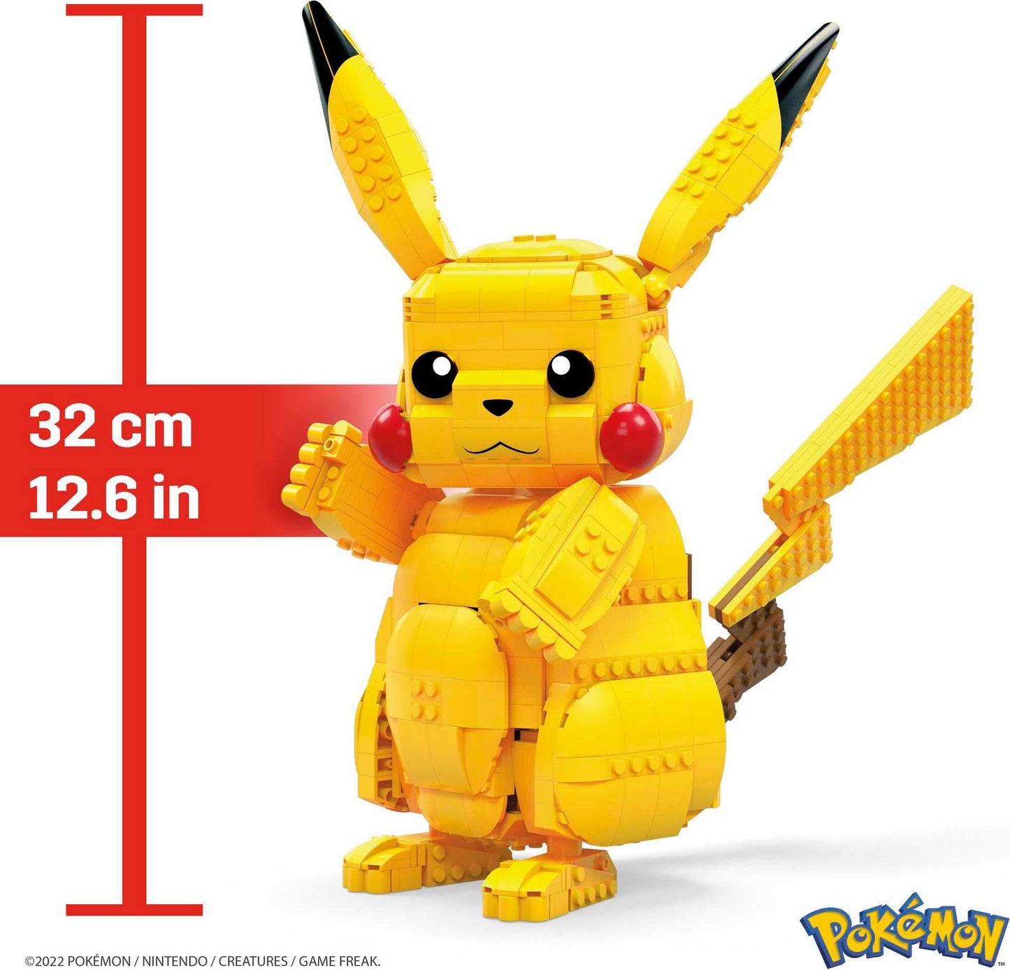 MEGA Pokémon Building Toys Set Jumbo Pikachu with 806 Pieces, Articulated and Poseable, 12 Inches Tall, for Kids